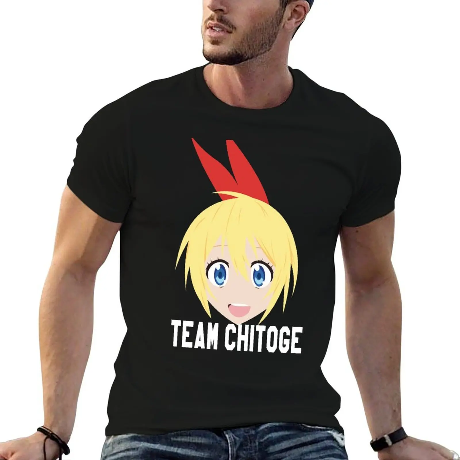Футболка Team Chitoge - Nisekoi, мужская хлопковая футболка, мужские футболки, футболка для мужчин