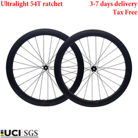 CSC 700C Carbon Wheels Gravel bike Center Lock 54T Ratchet System Hub Disc 35/38/40/45/50/58mm deep for Road Bicycle 1280g