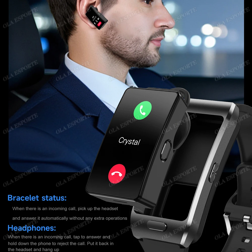 Nowy Smartwatch 2w1 z Słuchawkami, Ulepszenie 2025, Męski Damski, GPS, Śledzenie, Połączenia Bluetooth, Monitorowanie Zdrowia, Kompatybilny z Telefonami Android i iOS