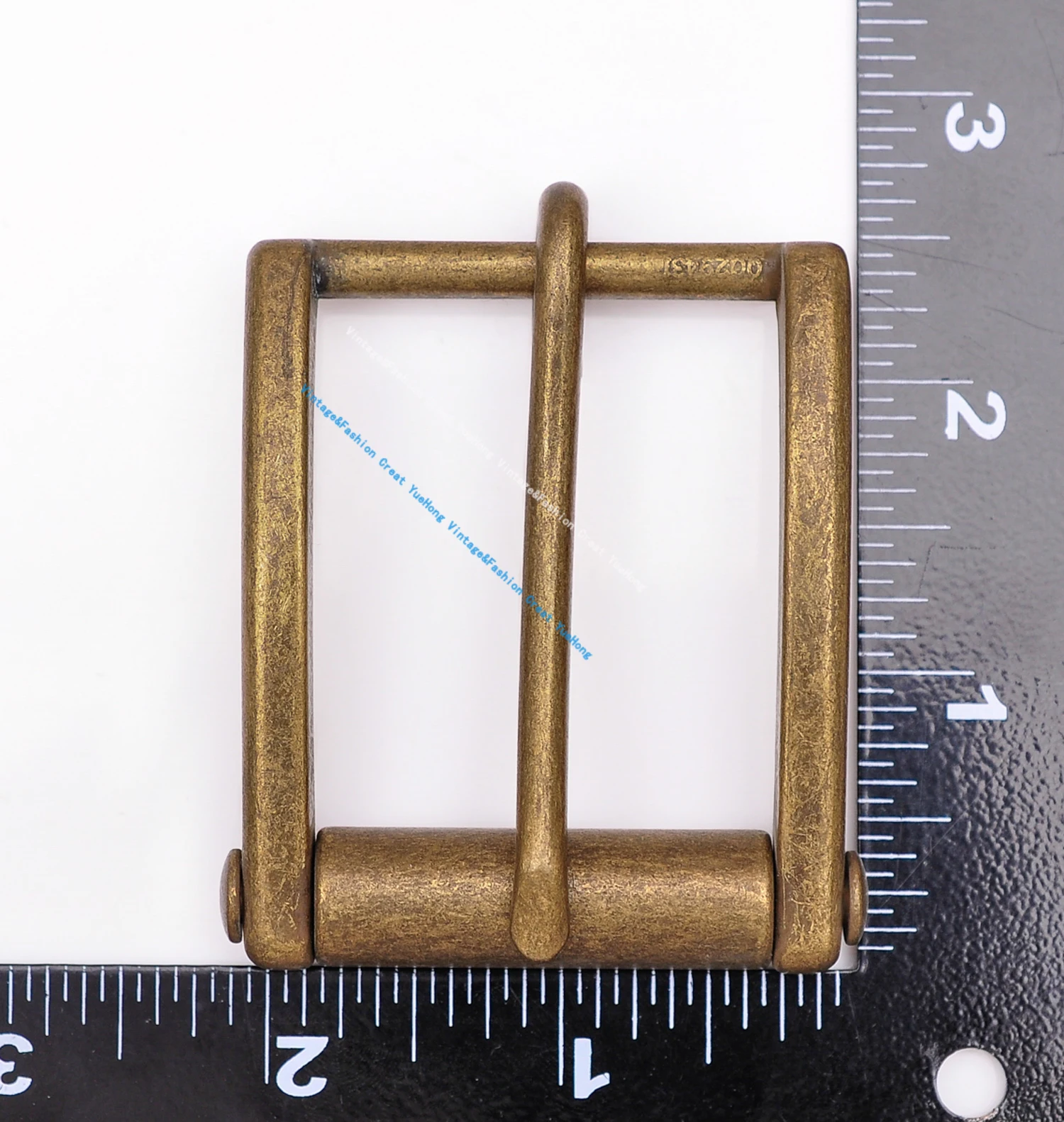 63*56mm (innen 39mm) Neuheit Herren Retro Messing Single Prong Pin Metall Roll gürtels chnalle 1-1/2" – Detail 2
