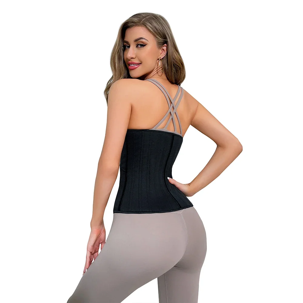 Treinador de cintura de neoprene 21 ossos de aço cintura espartilho esporte ginásio cinto fino cincher