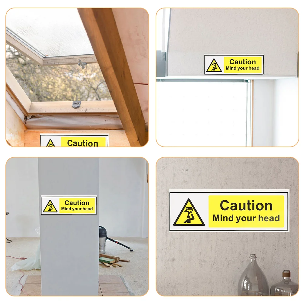 Signage Waterproof Stickers Self Adhesive Warning The Caution Watch Your Head Signs