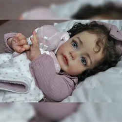 60cm Already Painted Finished Doll Reborn Baby Sue-sue 3D Painted Skin with Visible Veins Hand Rooted Hair Muñecas Bebe Reborn