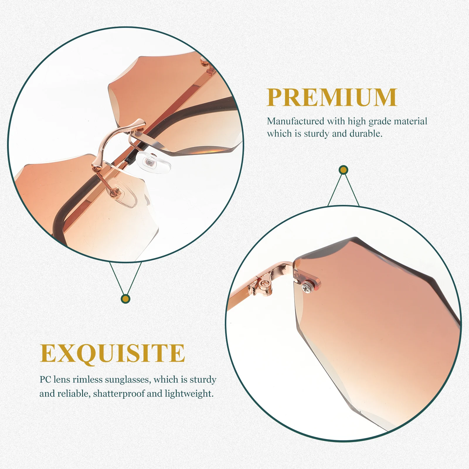 

Rimless Sunglasses Cool Stylish Eyewear Lightweight Pc Lens Party Festival Disco Glasses Men Women Disco Glasses