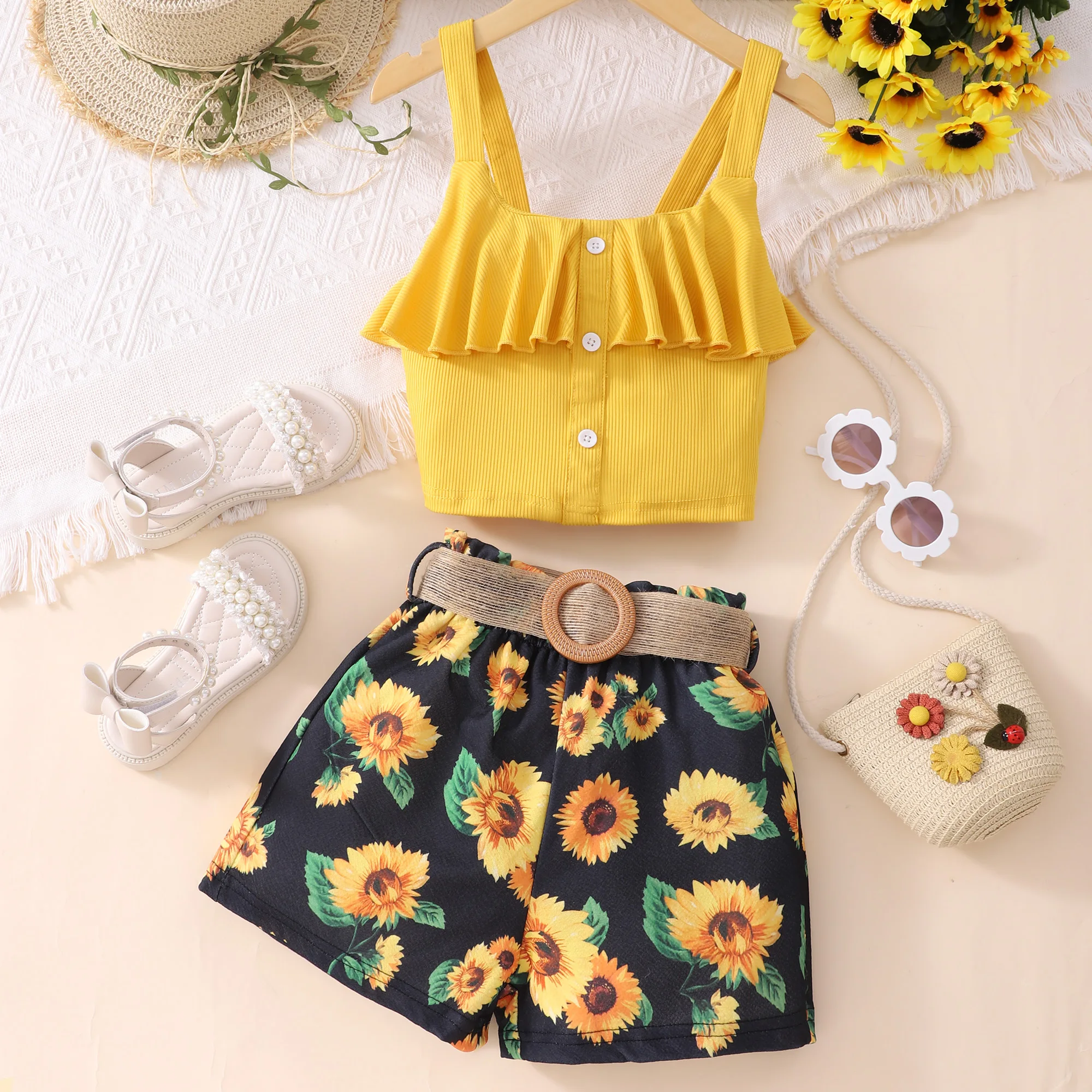 Summer Children Girls Clothing Sets New Sleeveless Backless Florals Printed One Piece Jumpsuit Playsuit Kids Outfits for Girls