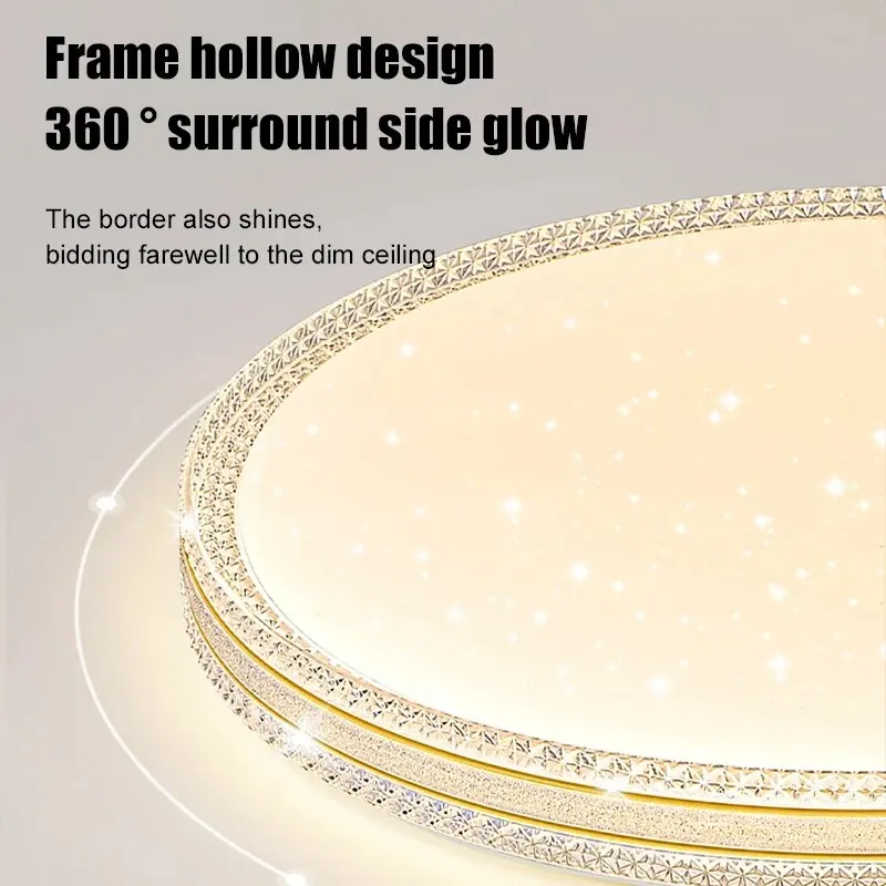 Simple And Luxurious LED Remote Control Dimming Ceiling Lamp Noble Round Living Room Dining Room Bedroom Luxury Indoor Lamp