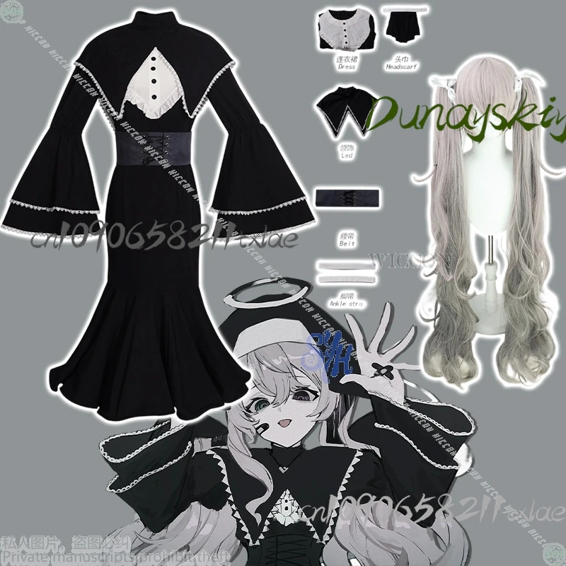 Shop1104629319 Store Idol Girls Groups Nightcord عند الساعة 25:00 Mikkuu Project Sekai أزياء تنكرية لوليتا سوداء للهالوين