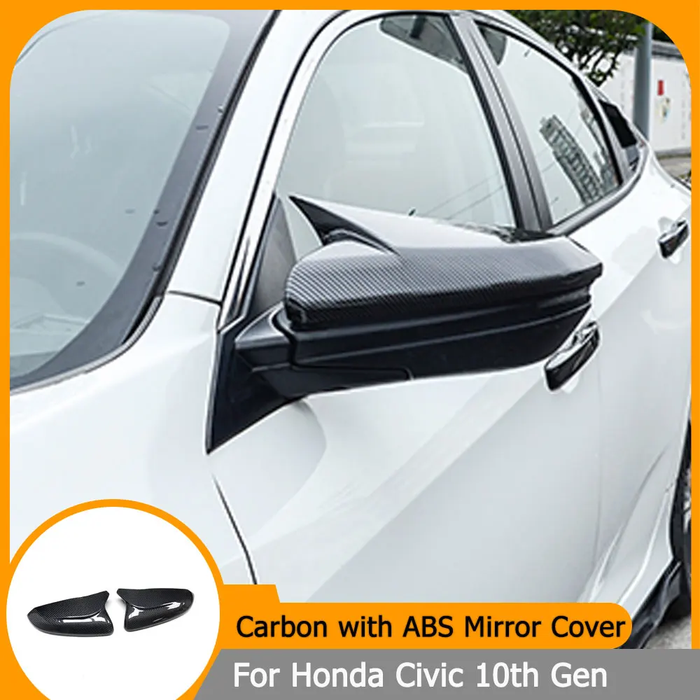 

Carbon Fiber with ABS Rearview Mirror Cover Caps For Honda Civic 10th Gen 2016-2019 Replacement Side Mirror Caps Shell