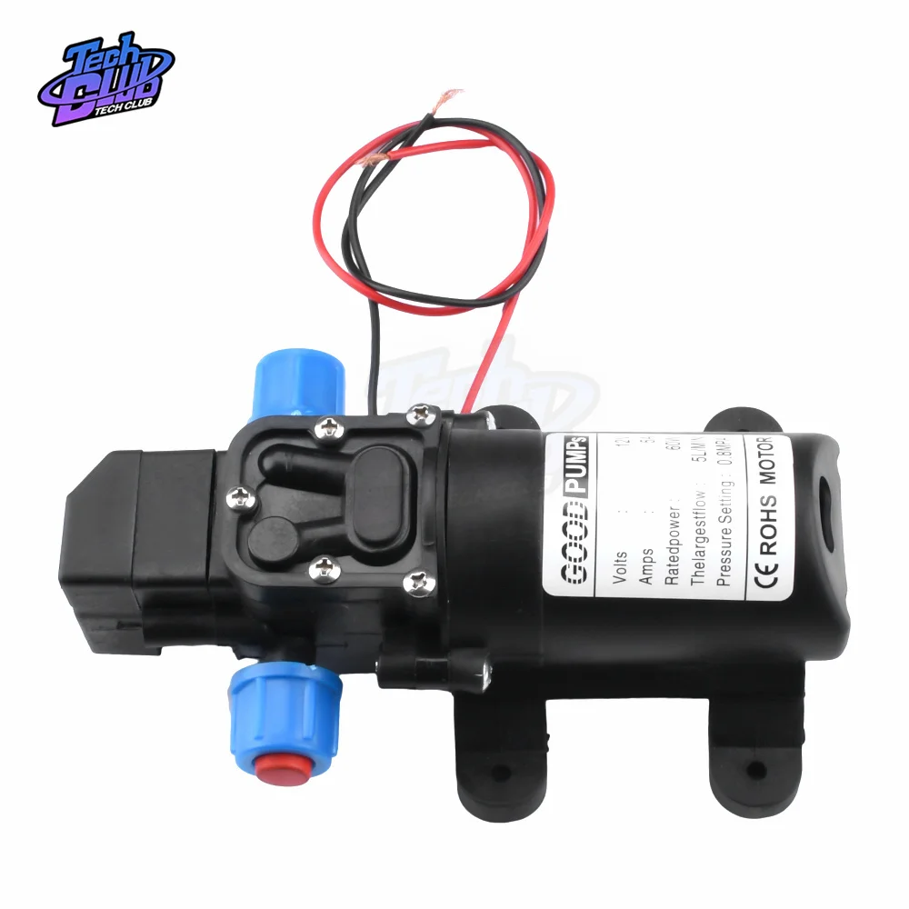 DC 12V 60W 120PSI 5L/MIN Agricultural Electric Water Pump Black Micro High Pressure Diaphragm Water Sprayer Car Home Supply