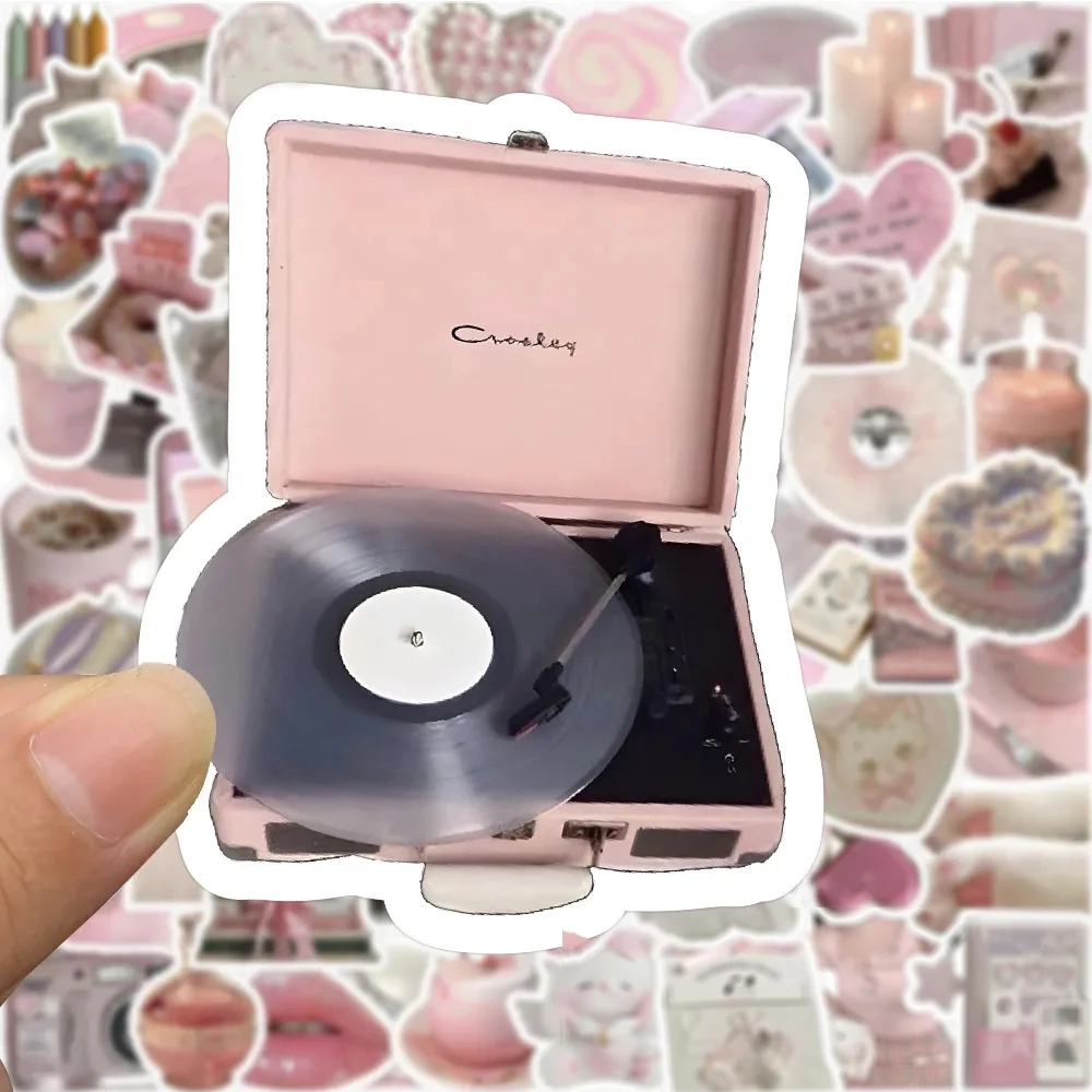 10/30/50/100 قطعة لطيف الوردي الفتيات الكرتون ملصقات الشارات الجمالية DIY بها بنفسك محمول الهاتف القرطاسية Kawaii لاصقة تزيين لعبة طفل