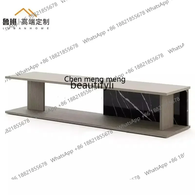 

Q178 CC Italian minimalist solid wood marble TV cabinet designer large flat audio-visual cabinet53