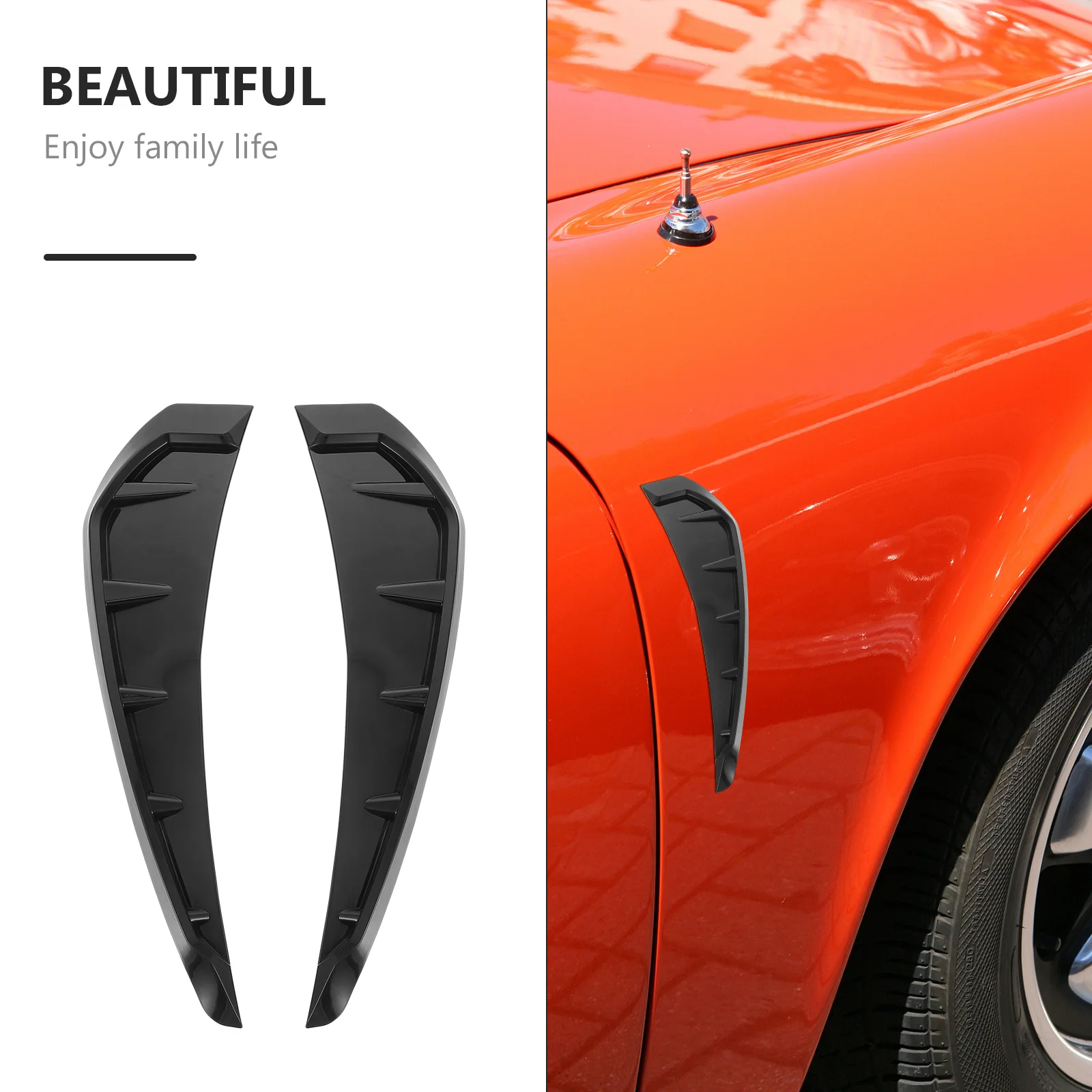1Pair Car Stickers Tpu Material Easy Install Air Flow Vent Decals Vehicle Hood Modified Side Scoop Exterior - Image 4