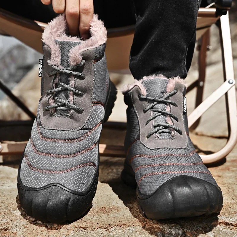 Winter Boots For Men Plus Cotton Velvet And Thickening Warm Plush Casual Shoes Soft Comfortable Outdoor Lightweight Snow Boot