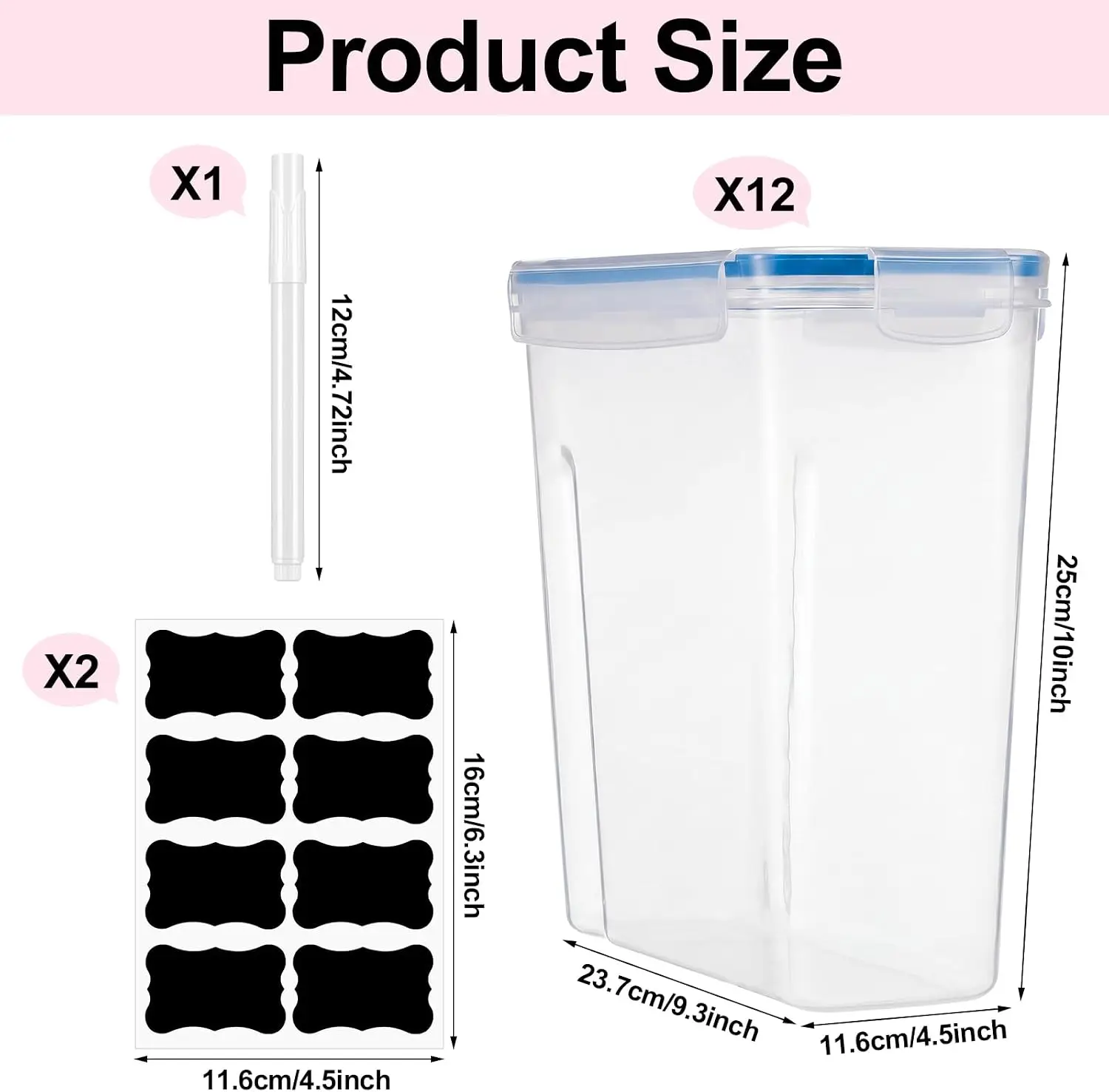 12 Pcs Filament Storage Box with Stickers and Marker