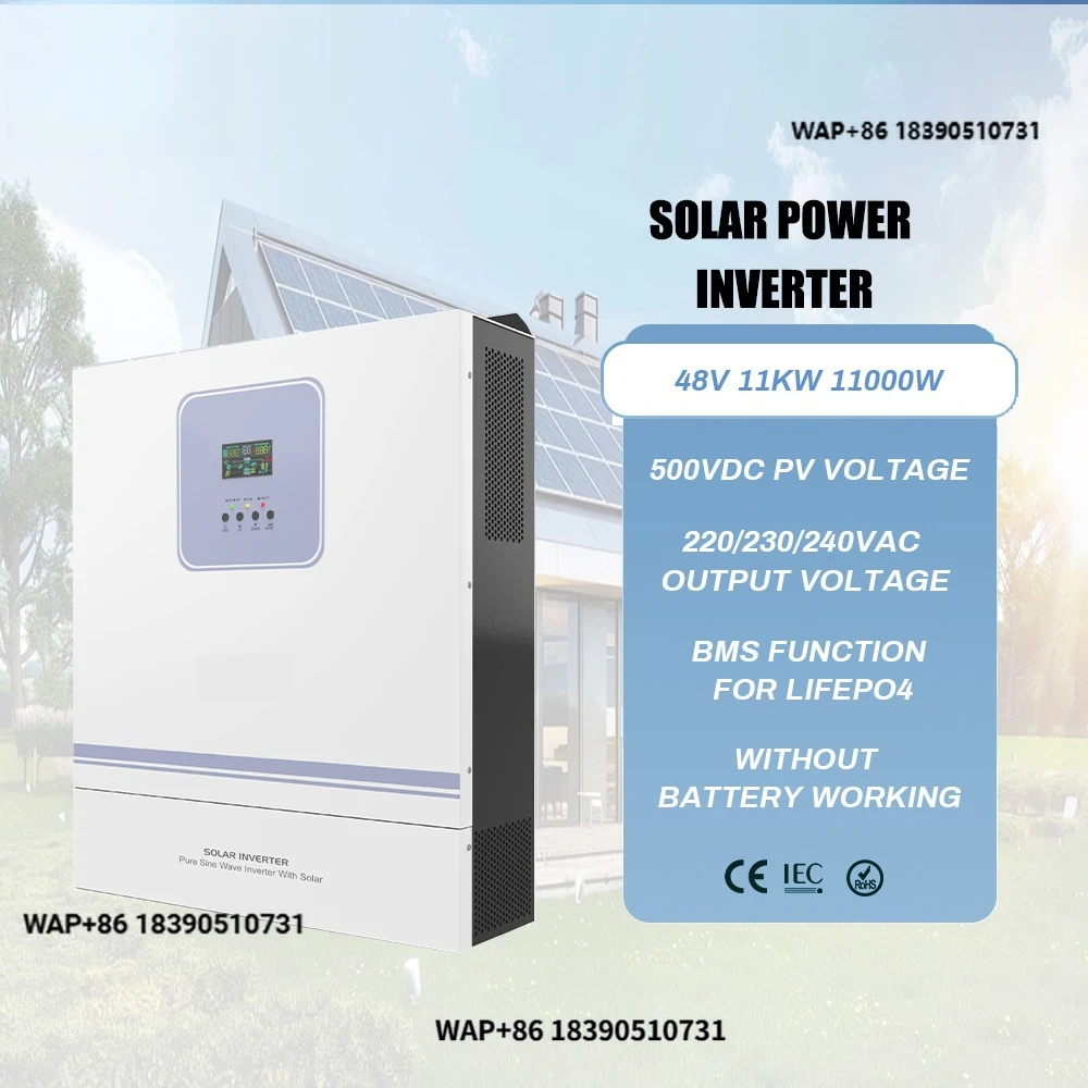 

11000W 11KW high frequency hybrid solar inverter pure sine wave single high efficiency grid solar power system ex-factory price