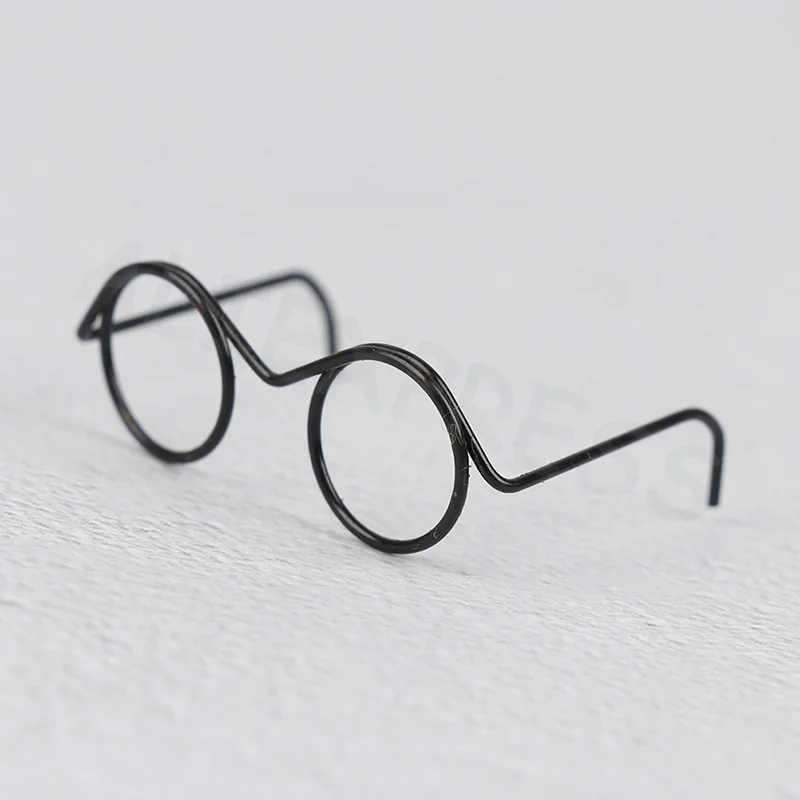 10Pcs Retro Cool Doll Glasses with round Frame Lensless Design for 30cm Dolls Fashion Accessory