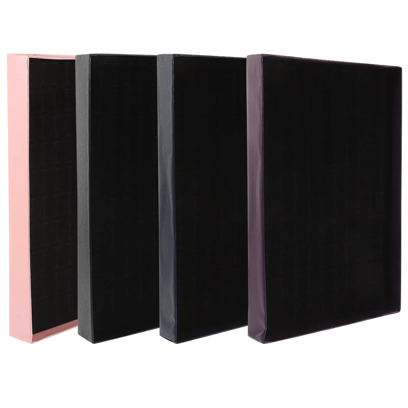 

Набор из 4 премиальных подставок-органайзеров для ювелирных изделий: лотки для колец, серег, булавок. Идеально для ювелирных магазинов, домашнего использования, подарков и хранения.