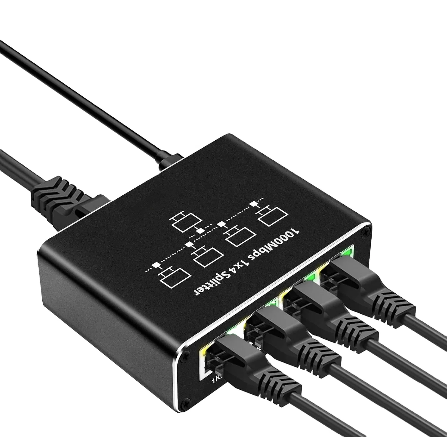 5 قطعة 1-to-4 جيجابت إيثرنت الفاصل 1000Mbps عالية السرعة محور ل 4 أجهزة USB بالطاقة Cat5 Cat6 Cat7 Cat8 متوافق