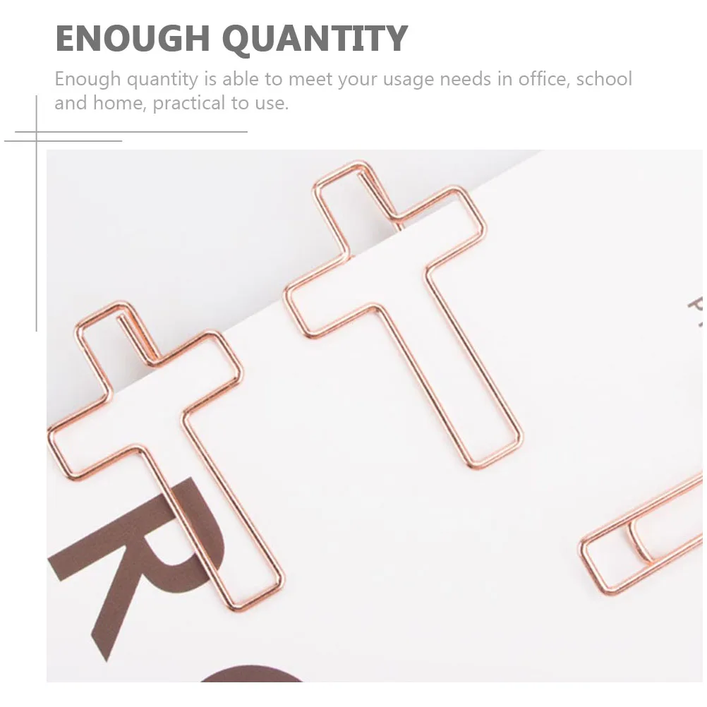 

40pcs Bible Metal Bookmark Clips Bible Paper Clip Cross Shaped Metal Bookmarks Golden Rose Gold Office School Supplies