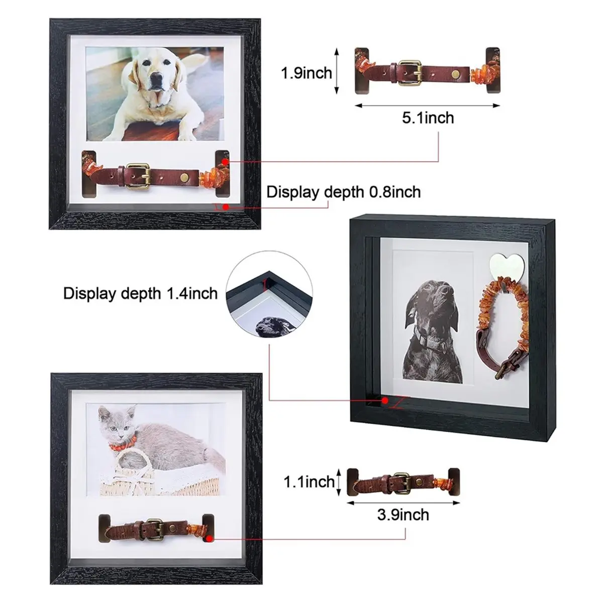 

2026 New Pet Picture Frame Memorial - Dog Memorial Sentiment Frame for Loss of Dog Gifts - Pet Collar Frame Remembrance Sympathy
