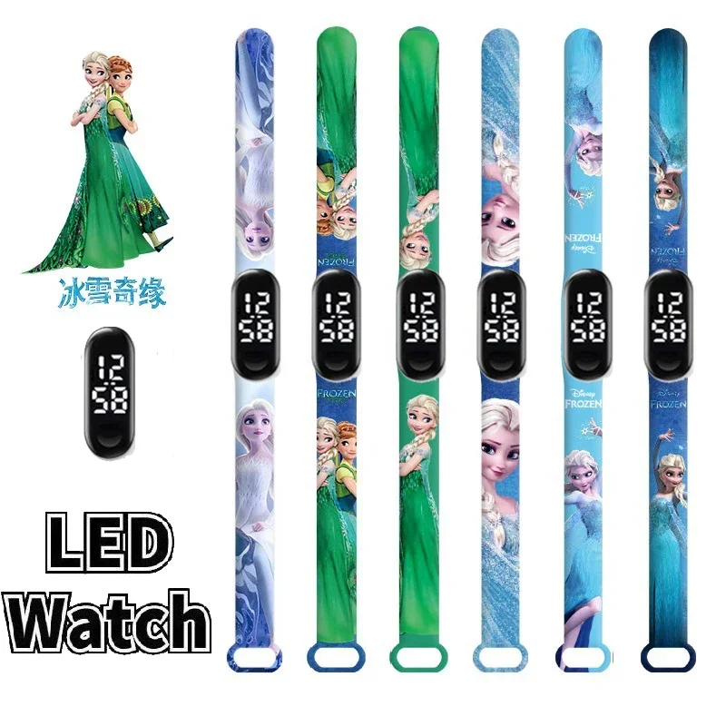 

Disney frozen Kids' Digital Watches Cartoon Action Figure elsa anna LED Touch Waterproof Electronic Kids Watch Christmas Gifts