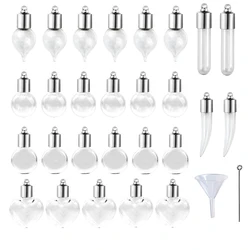 10 Pieces SCREW CAP Glass Vial Pendant Miniature Wishing Bottle Name On Rice Art DIY Jewelry Marking Charm