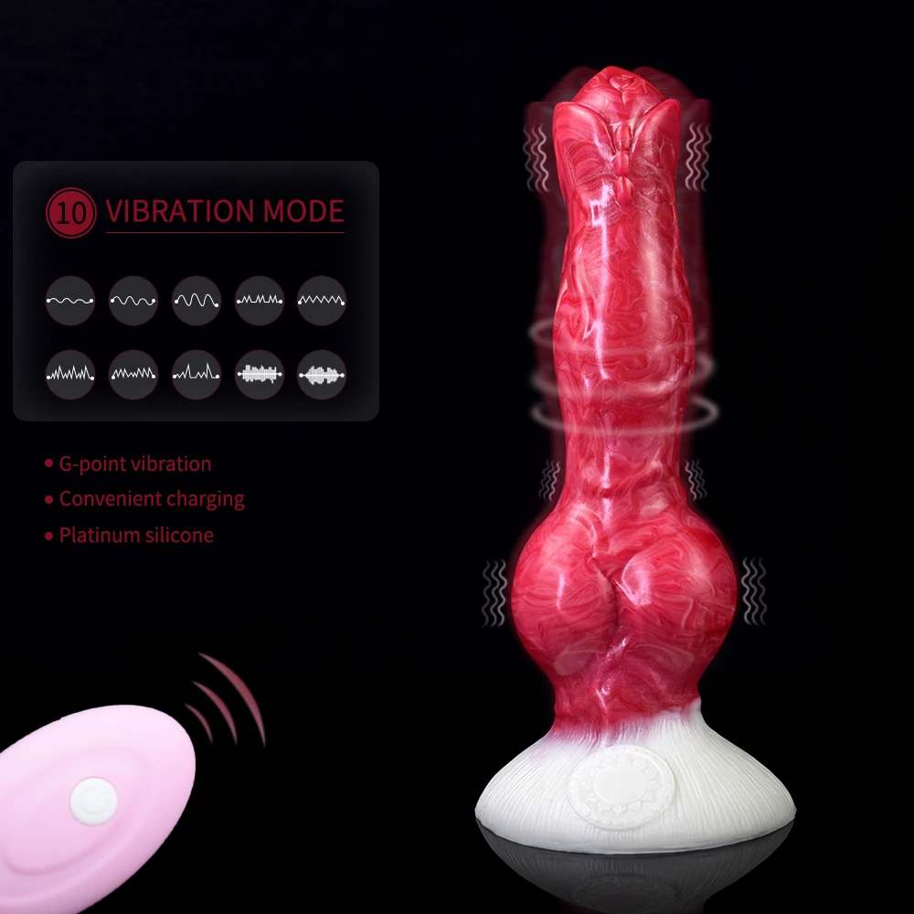 NNSX Realistic Animal Vibrator Big Knot Dog Dildo Remote Control Vibrating Penis Anal Dilator Butt Plug for Adult Sexy Toys