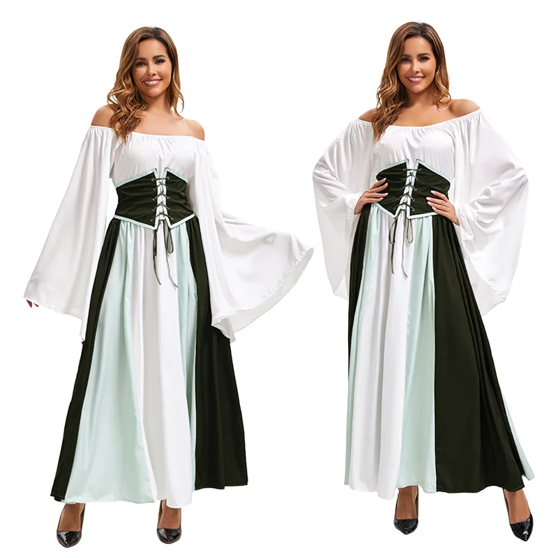 

Halloween Cosplay Medieval Renaissance Vintage Court Princess Women's Long Dress Stage Role Chinese Production 2025 Spring