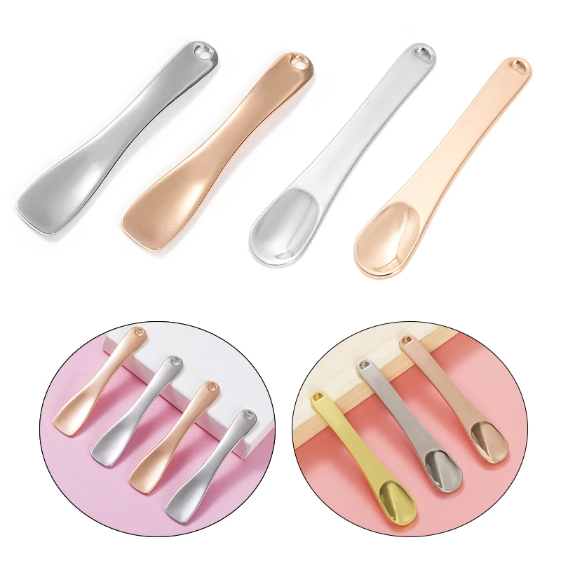 1pcs Metal Beauty Spoon Mini Cosmetic Spatula Curved Scoop Gold Silver Makeup Mask Cream Spoon Eye Cream Stick Beauty Scoop