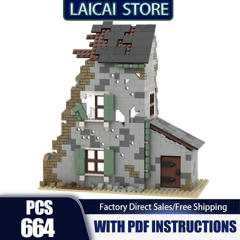 Modular City Building Moc Building Bricks Ruined House Model Technology Modular Blocks Gifts Christmas Toys DIY Sets Assembly