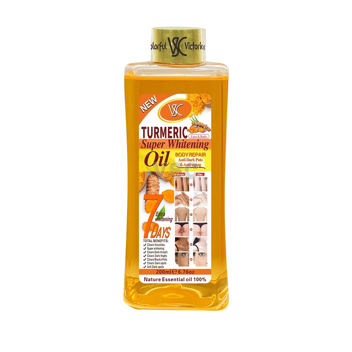 Kurkumaöl, ätherisches Öl, Ingwer, tiefe Feuchtigkeitscreme, nährendes, glättendes Gesichtsserum, Öl, Feuchtigkeitscreme, Hautpflege, 200 ml