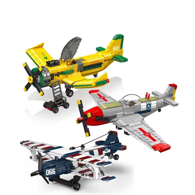 Mould King 20015 1148pcs Military P51D Mustang Fighter Bomber Model Building Block Set Technical Plane Toy Gift For Boys Kid