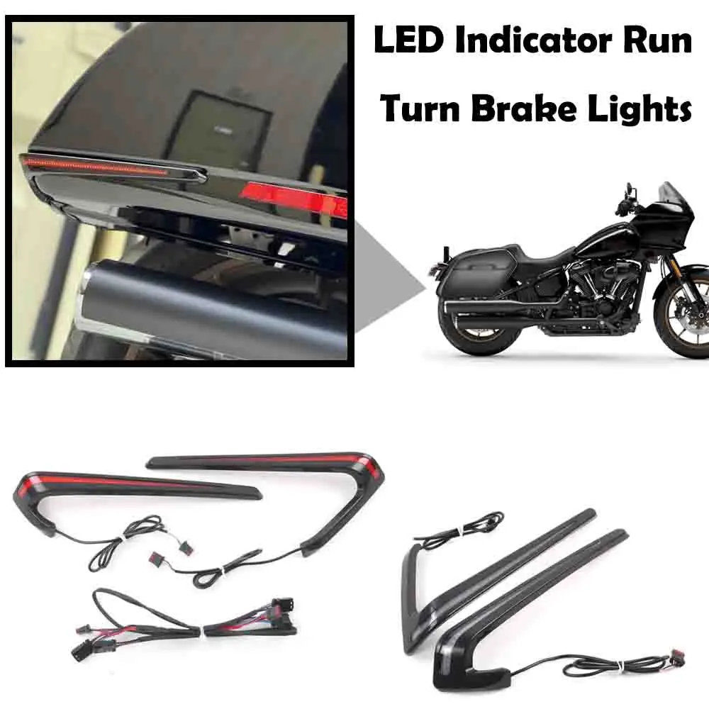 FOR Harley SOFTAIL LOW RIDER ST FXLRST El Diablo FXRST SPORT GLIDE Red Tracer Rear Saddlebag LED Indicator Run Turn Brake Lights