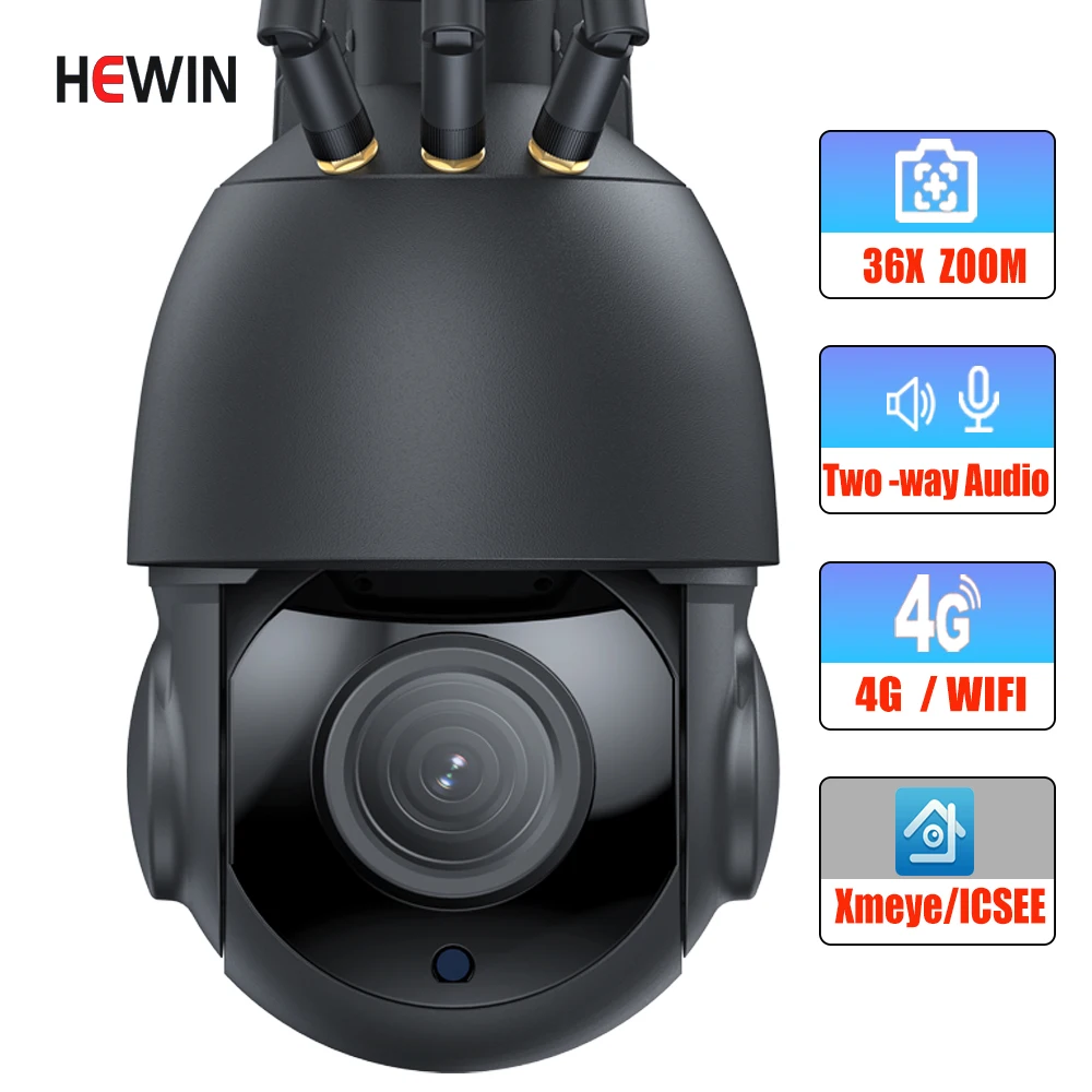 Outdoor IP Camera 8MP 5MP 4G Sim Card AI Auto Tracking 30X Zoom PTZ Speed Dome Two Way Audio IR 100m Surveillance Camera