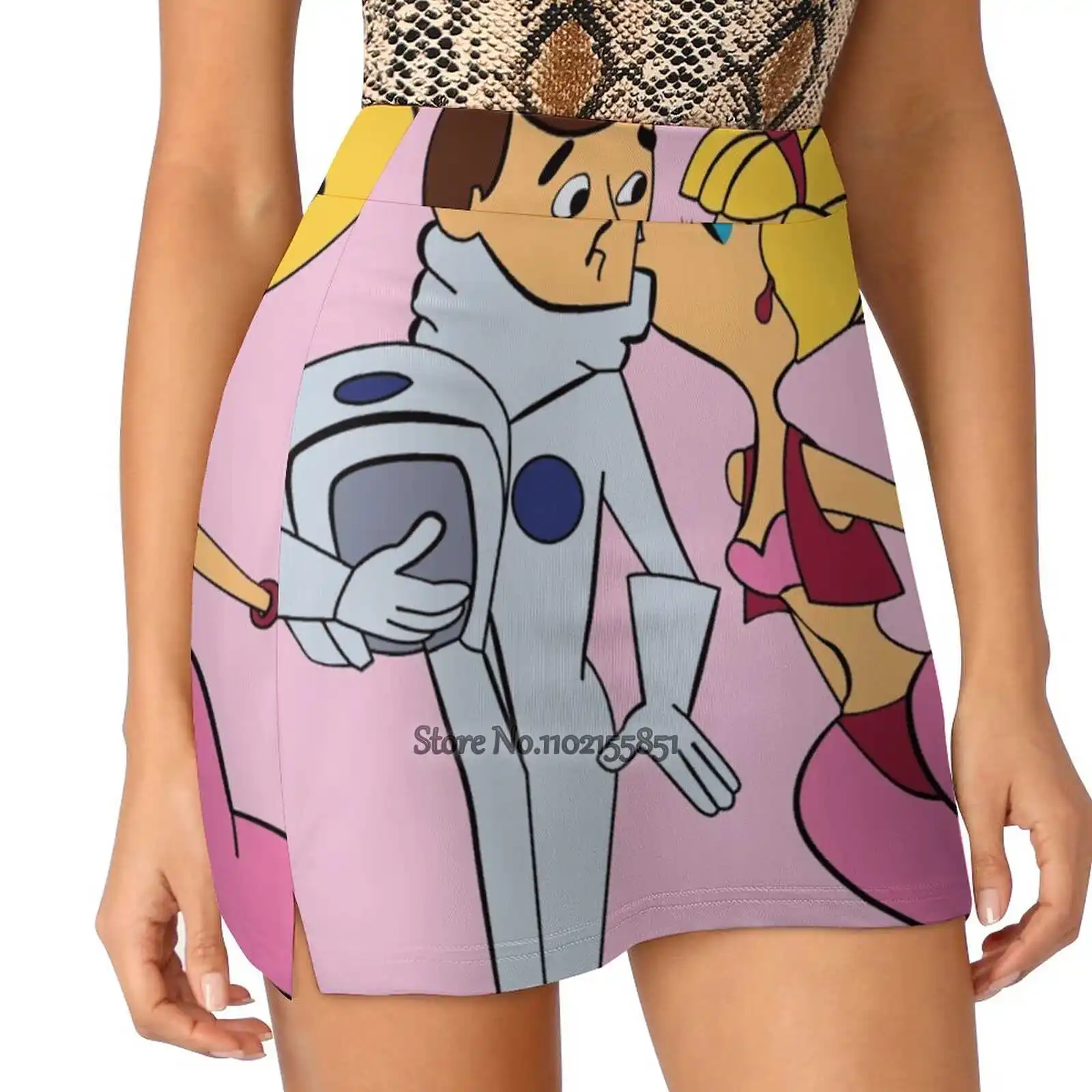 I Dream Of Jeannie 3 Women Sports Lining Skirt Tennis Dance Fitness Short Printed Skirts Dream Jeannie Old Tv Series Astronaut