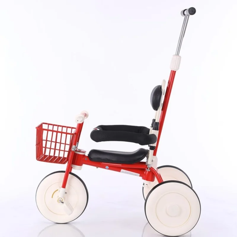 

Children's Ins Tricycle Pedal Bicycle Stroller Artifact Trolley with Guardrail Toy Stroller Retro