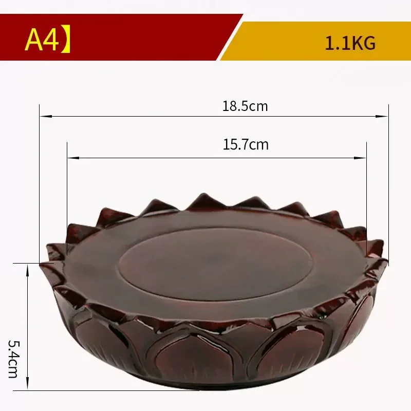 الخشب الصلب شكل دائري لوتس الركيزة تمثال بوذا كسر الجدول مبخرة قاعدة ديكور المنزل