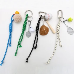 Bag Charm Mobile Phone Chain Tennis Baseball Badminton Football Pendant Personality Ins Style Braided Lanyard