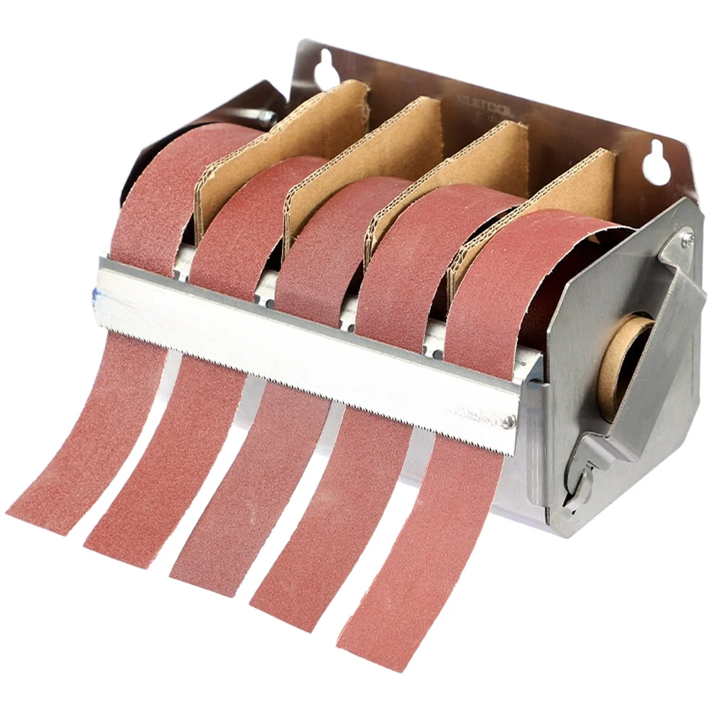 

1pc Stainless Steel Sanding Belt Box 5-Slot Dispenser With Abrasive Paper For Sanding Wood Metal Automotive Repairs