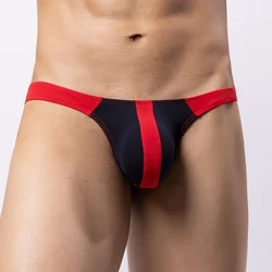 Erkekler tanga iç çamaşırı buz ipek seksi Jockstrap Bikini külot Patchwork düşük katlı t-geri G-string erotik erkek külot Cueca Homme