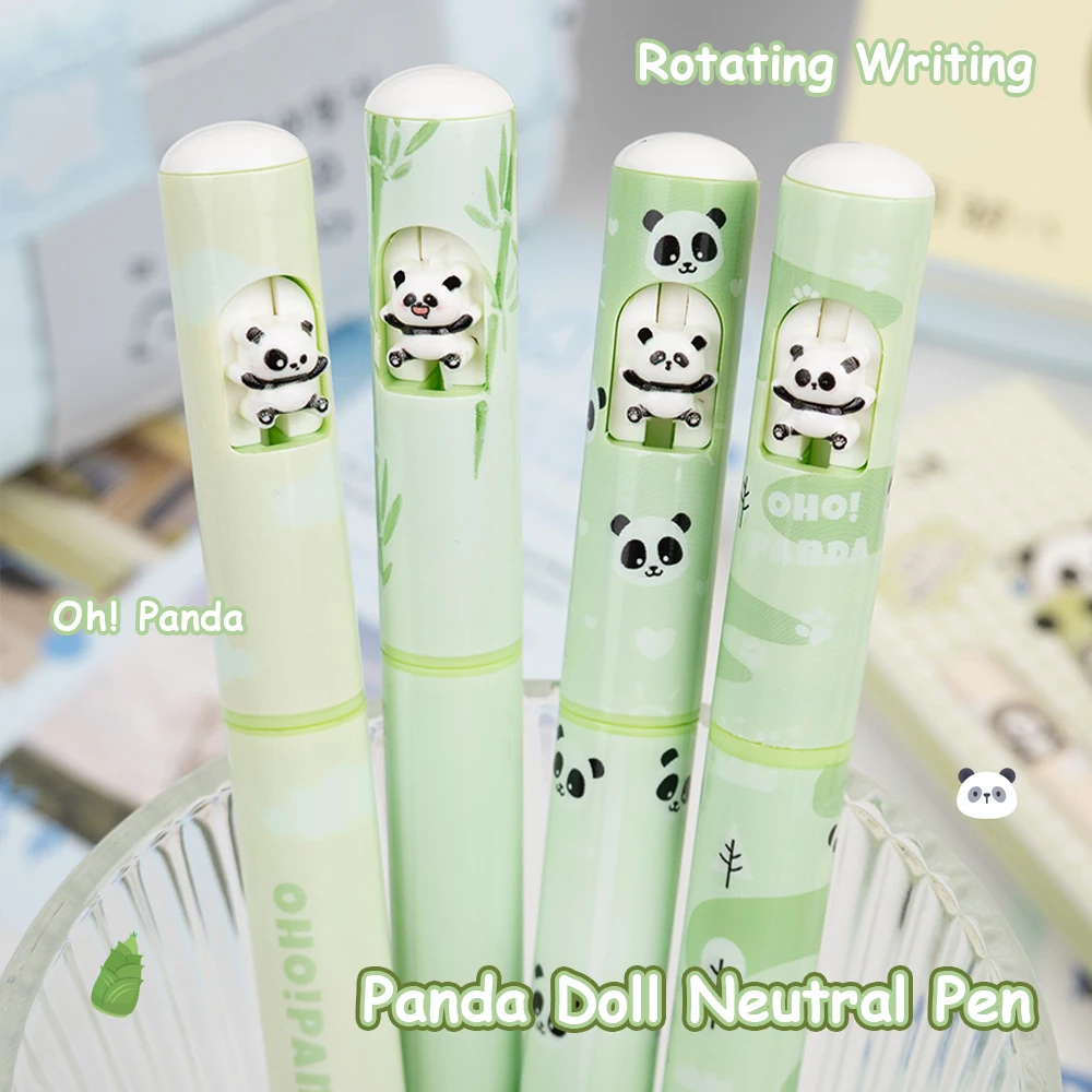 

4 Pieces Fun Panda Gel Pens 0.5mm Cute Cartoon Large Capacity Quick-Drying Pens School Supplies
