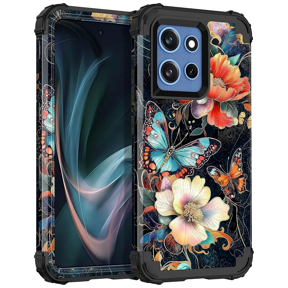 

for Moto G Power 5G 2026 Case,Glow in The Dark Three Layer Heavy Duty Shockproof Full Body Protection Hard Plastic Bumper+So