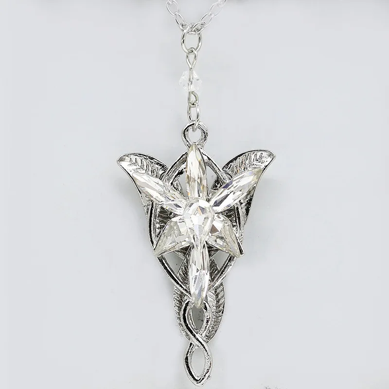 ภาพยนตร์ Arwen Evenstar สร้อยคอเงินสีคริสตัลจี้สร้อยคอสําหรับสาวปาร์ตี้เครื่องประดับของขวัญเครื่องประดับ