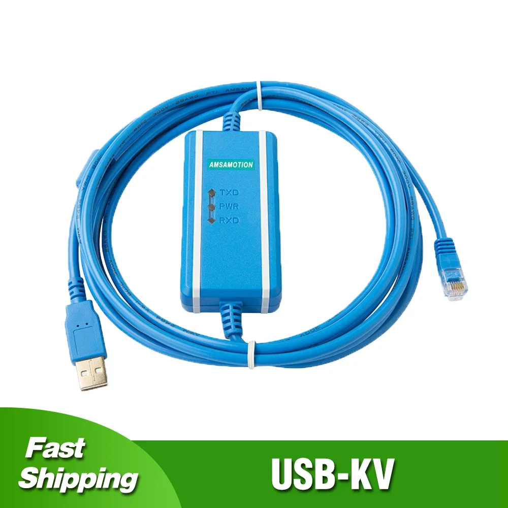 

USB-KV For Keyence KV Series PLC Programming Cable USB To RS232 Port Download Line