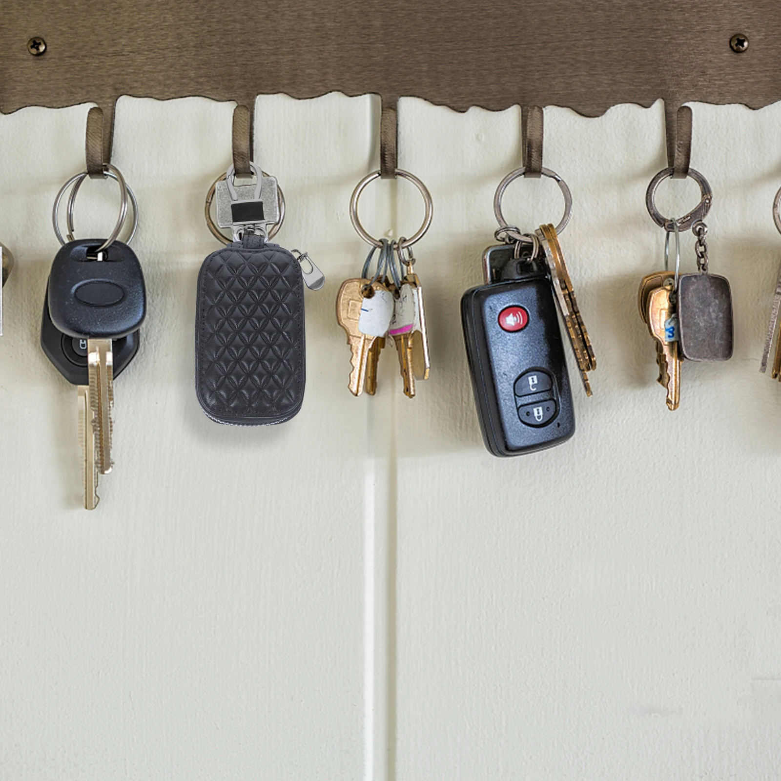 

Car Key Cover Case Zipper Pack Key Fob Protective Cover High Quality Universal Car Accessories