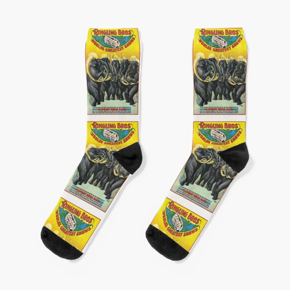 Ringling Brothers USA 1899 Vintage Poster Restored Socks golf cute christmas stocking Men Socks Women's