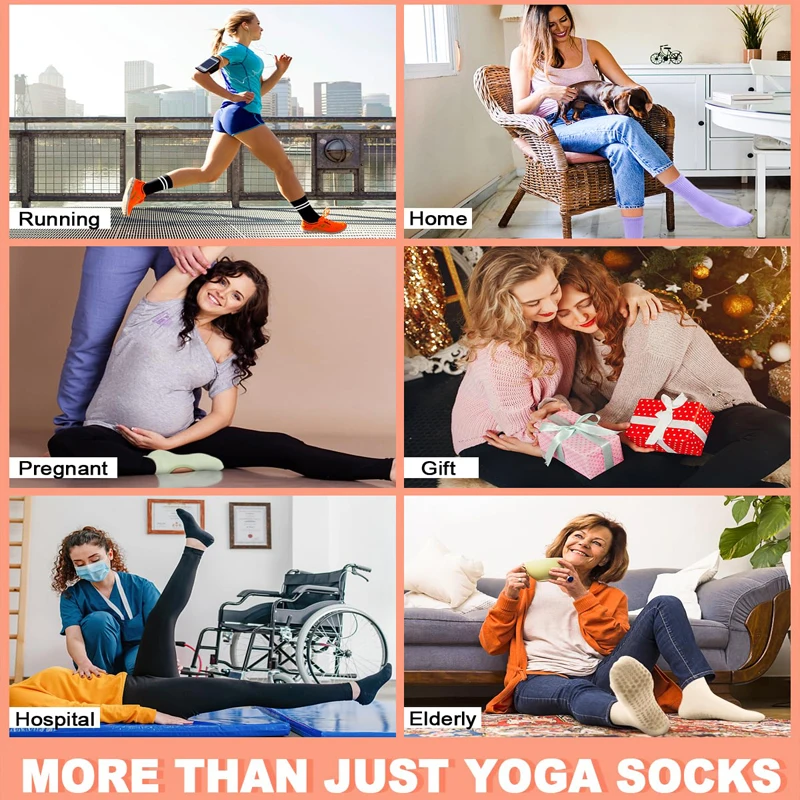 4 Pasang Kaus Kaki Yoga Anti Selip Kaus Kaki Pilates Potongan Rendah Katun Wanita Kaus Kaki Pendek untuk Olahraga Senam Kebugaran Tari