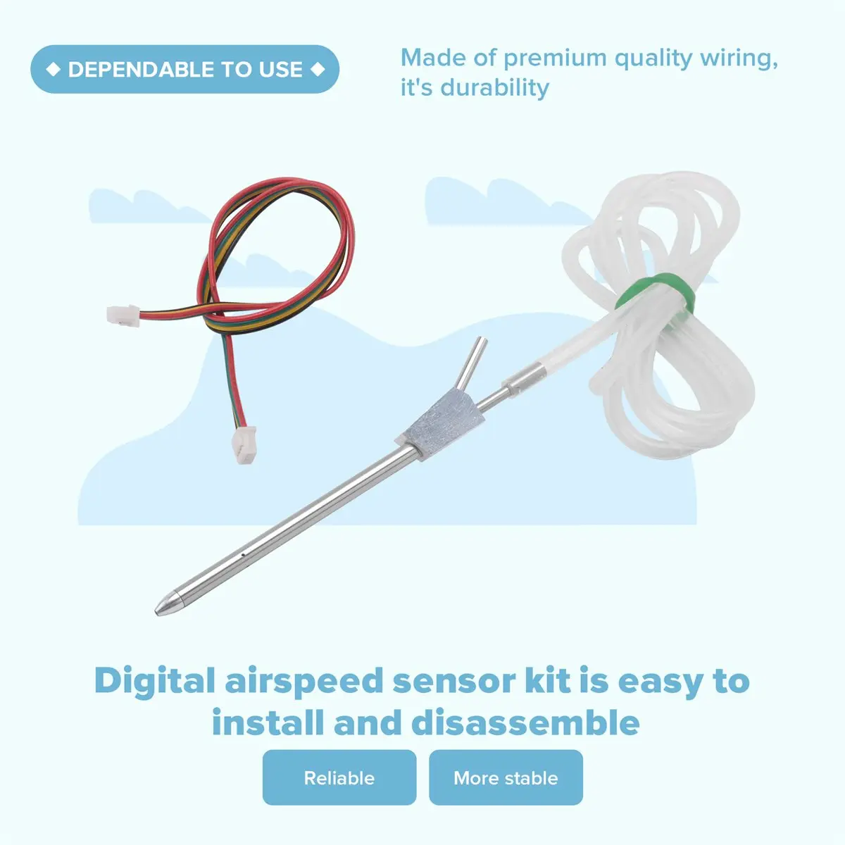 【New User】Digital Airspeed Sensor Kit Differential PITOT Pitot Tube Air Speed Meter for PX4 Autopilot(A)