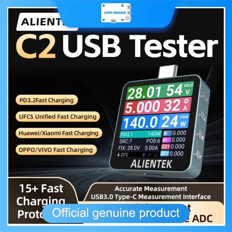 

Измеритель USB-портов ALIENTEK C2, цифровой монитор напряжения и тока, анализатор быстрой зарядки PD3.2