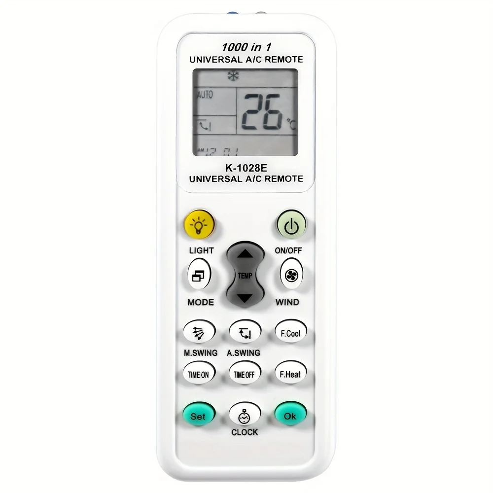 Universal K-1028E Air Conditioner A/C Remote Control for Haier, Hitachi, Panasonic, LG, Sharp, Gree, Midea and other brands